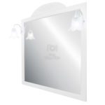 Specchio da bagno 80 cm in legno bianco con cornice e applicchi cromati - Le  Chic Arredamenti