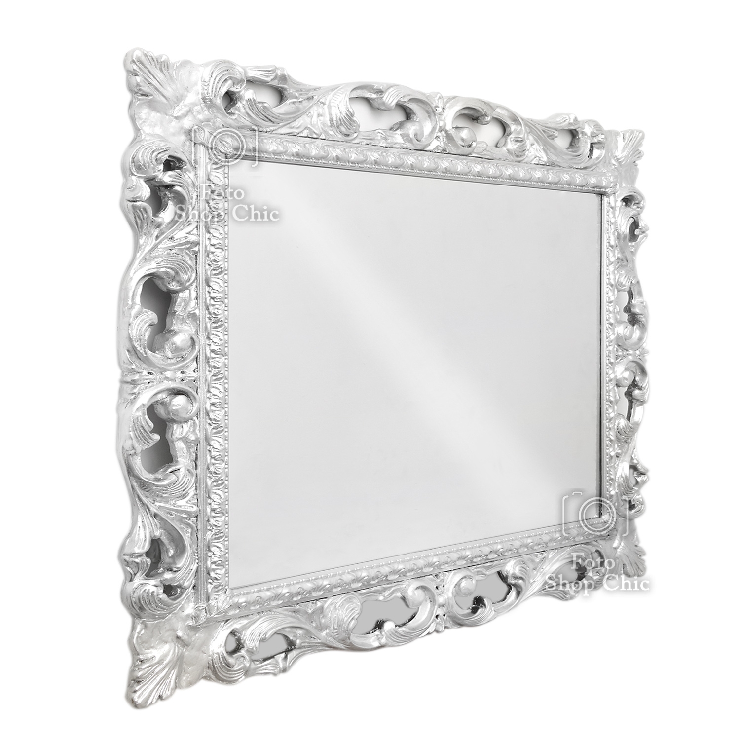 Specchio argento in stile barocco - Le Chic Arredamenti