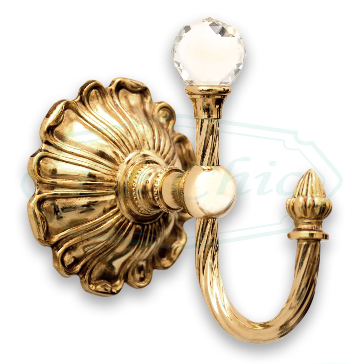 Porta accappatoio gancio appendino in ottone dorato stile barocco e  swarovski - Le Chic Arredamenti
