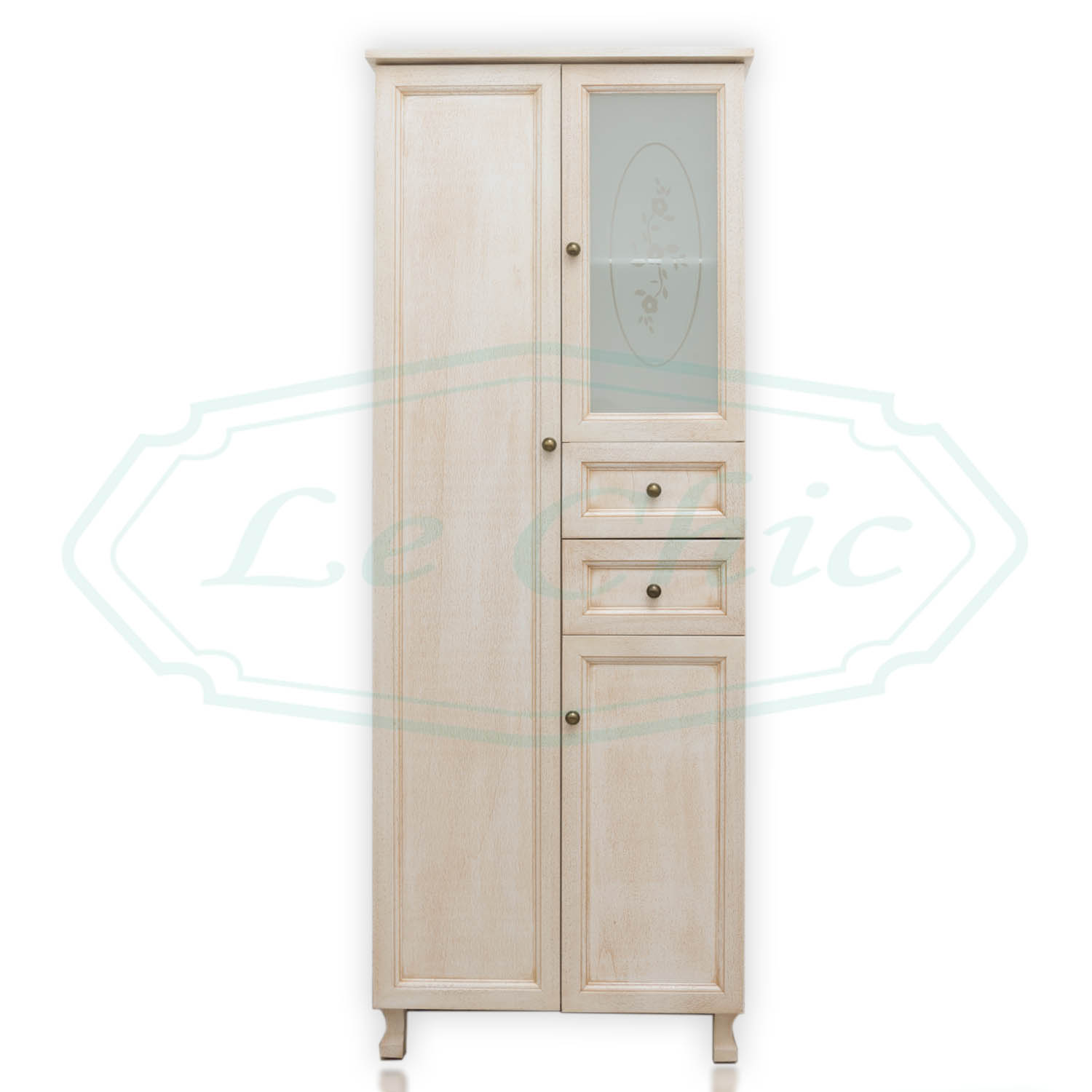 Colonna Bagno Multiuso 60x148 cm con Tre Ante e un Cassetto